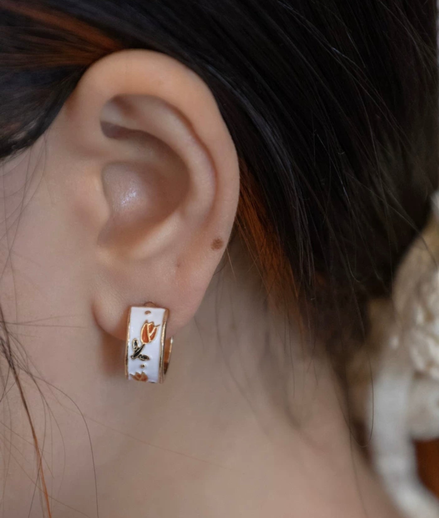 Enamel Tulip Earrings