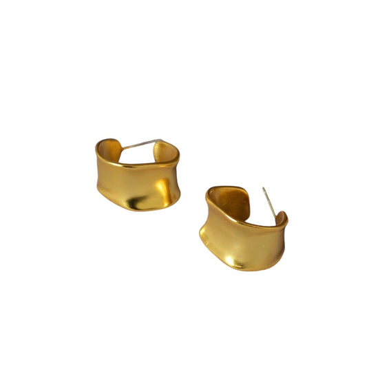 C Gold Hoop Earrings