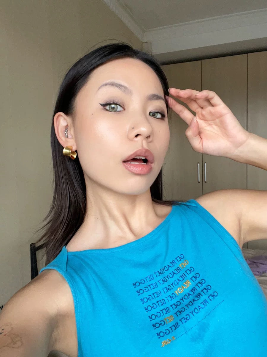 C Gold Hoop Earrings