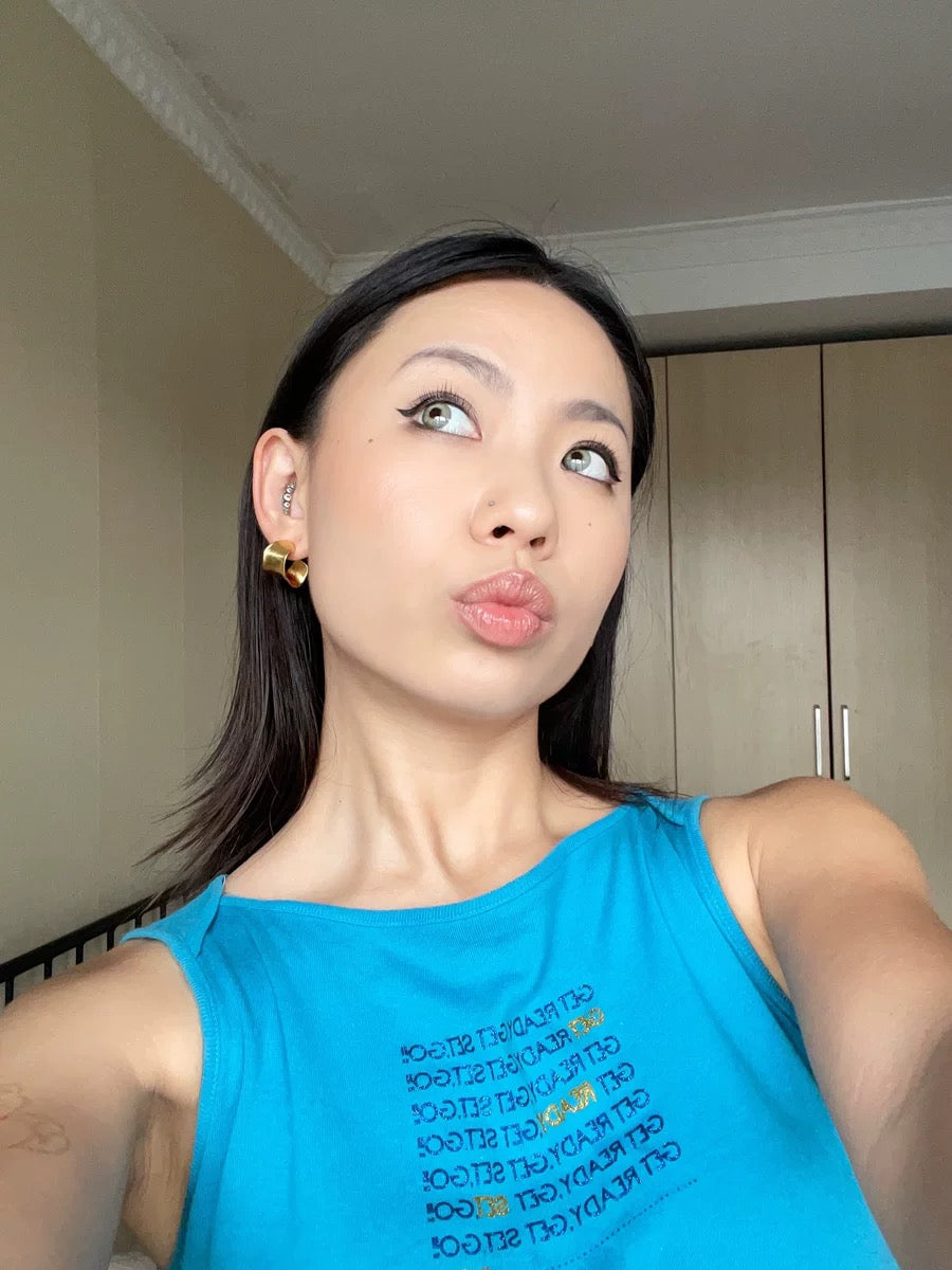 C Gold Hoop Earrings