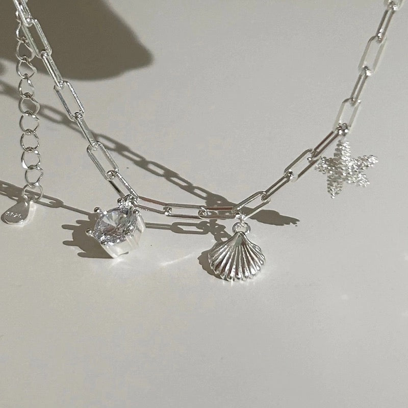 Starfish Shell Silver Necklace