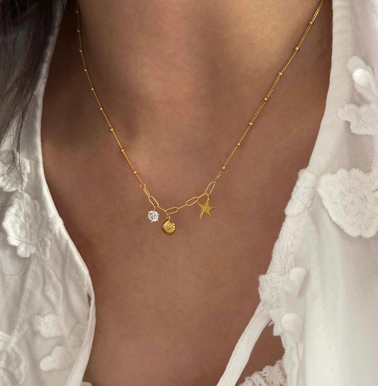 Starfish Shell Gold Necklace