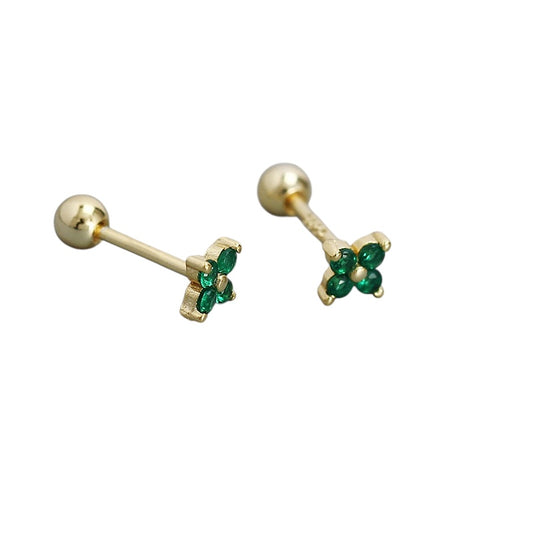 Emerald Flower Gold Piercing