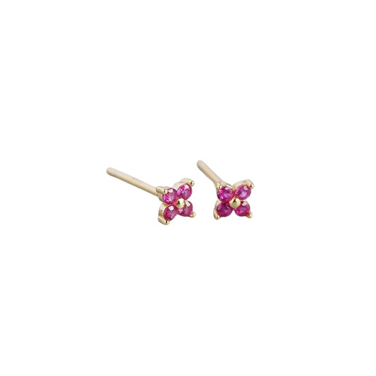 Red Gold Stud Earrings