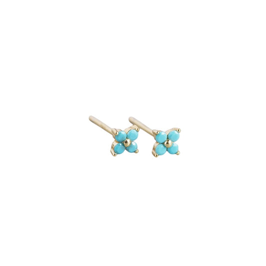 Turquoise Gold Stud Earrings