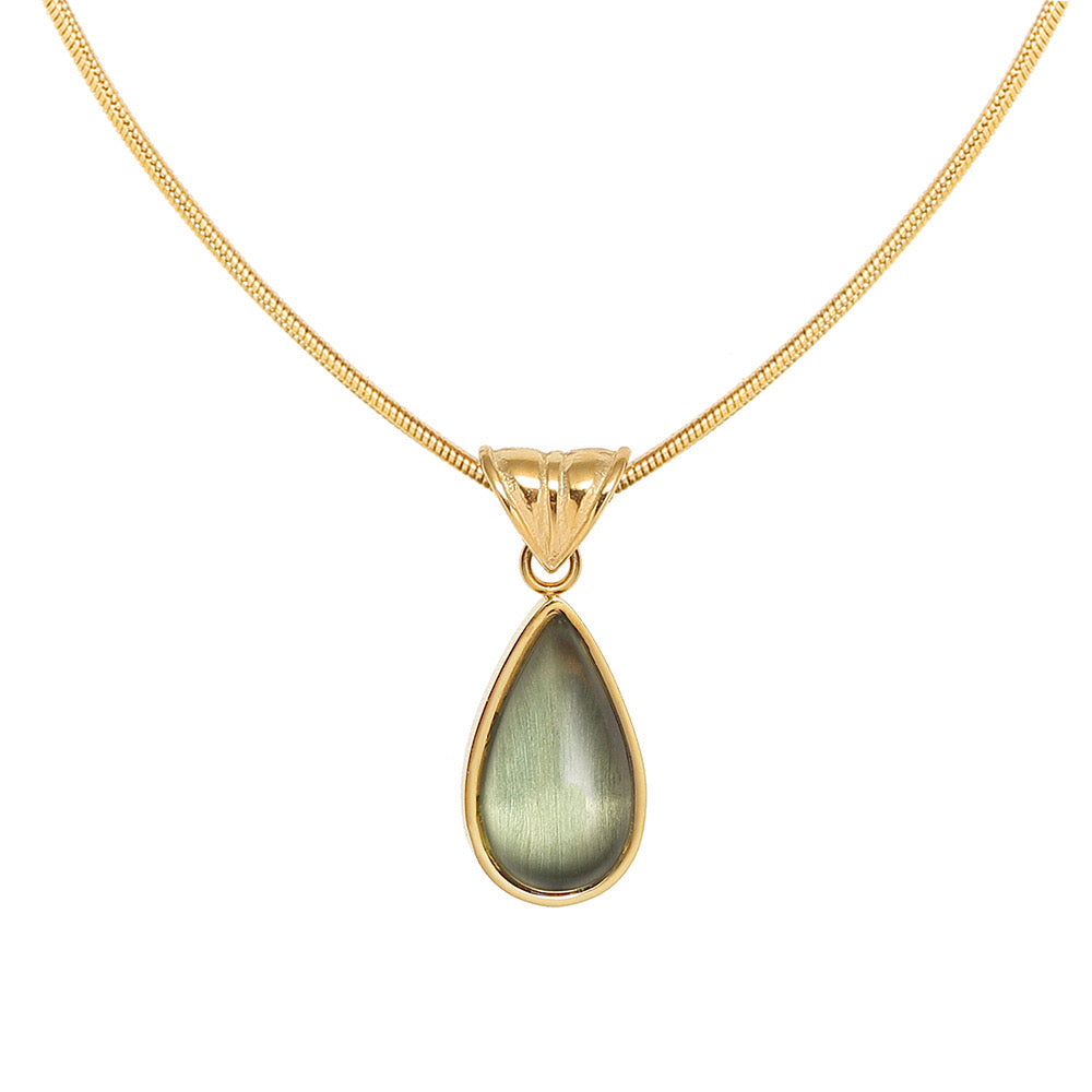 Water Drop Moonstone Gold Waterproof Necklace